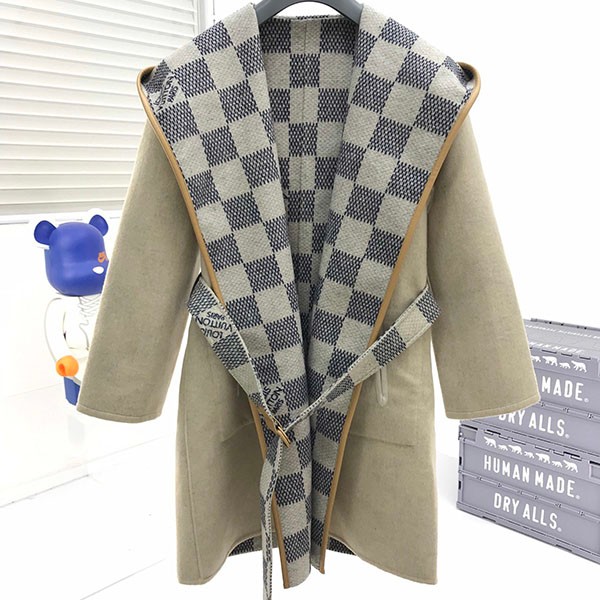超希少！ルイヴィトン ダミエ コートウール 偽物 カシミア ホワイト vul16164