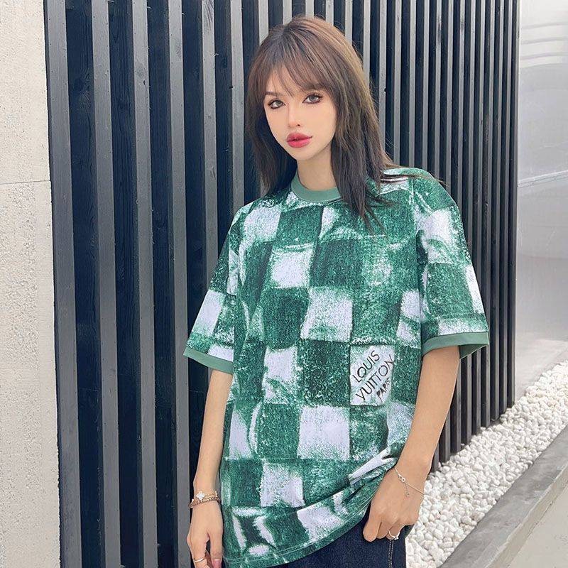 目を惹くカラールイヴィトン ダミエ コットン Tシャツ コピー vum66712