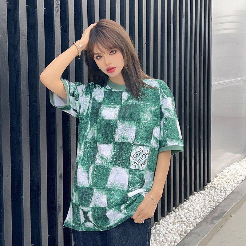 目を惹くカラールイヴィトン ダミエ コットン Tシャツ コピー vum66712激安送料無料