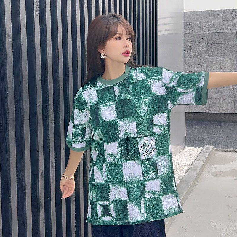 目を惹くカラールイヴィトン ダミエ コットン Tシャツ コピー vum66712N級品