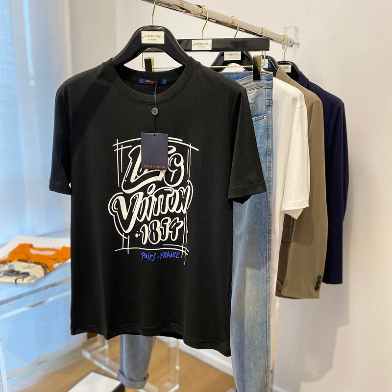 【新作】ルイヴィトン Tシャツ パロディ フロウティングLVプリンテッド 2色 vup70312通販
