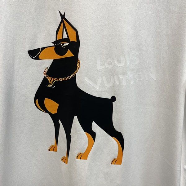 プレゼント最適 ルイヴィトン 半袖 コピー コットン ロゴ Tシャツ vuq17830最高級
