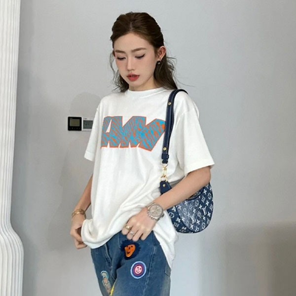 ルイヴィトン コピー「LVM」ロゴ クルーネック 白Tシャツ vur41302激安送料無料