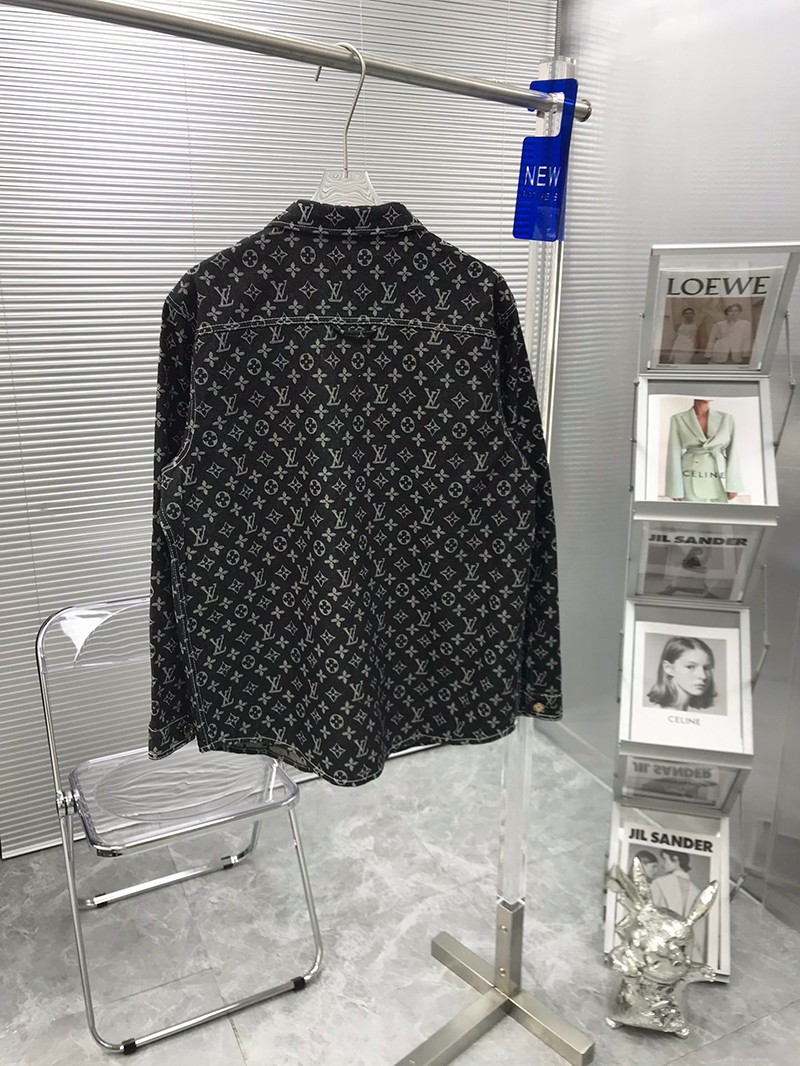 可愛いルイヴィトン ストライプ モノグラム デニムシャツ コピー vur92367通販