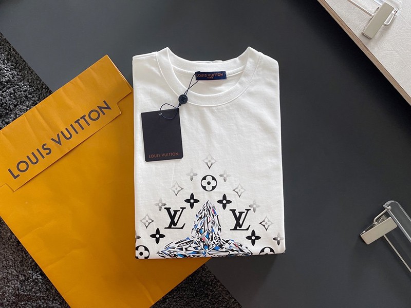 追跡付き発送ルイヴィトン Tシャツ コピー 21SS フロウティングLVプリンテッド vuu25105品質保証