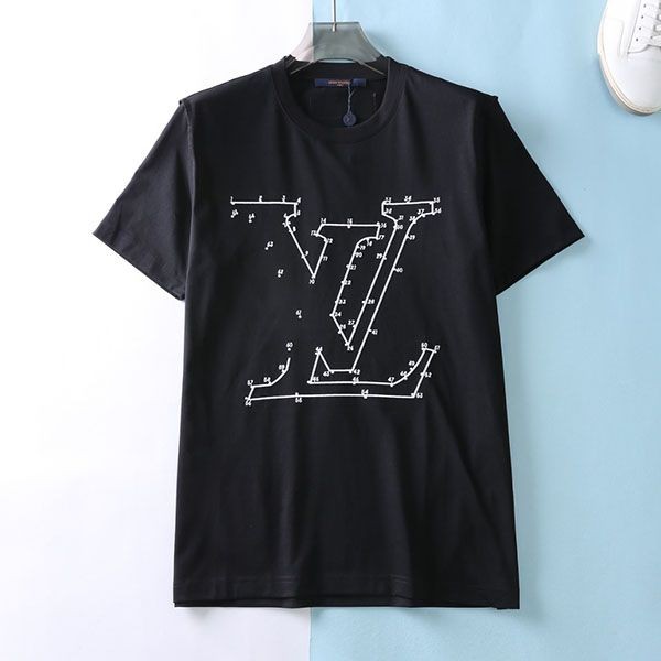 争奪戦ルイヴィトン コピー LVステッチプリント&刺しゅうTシャツ 2色 vuz90956激安送料無料
