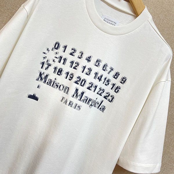 大人気！メゾン マルジェラ ナンバーロゴTシャツ偽物 白 Mab80079高い品質
