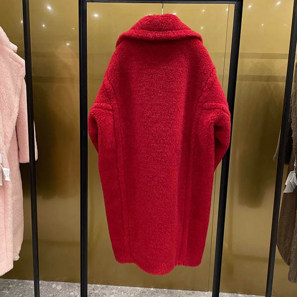 一目惚れ♪マックスマーラ TEDDY テディベア 偽物 アイコンコート レッド man33365高い品質