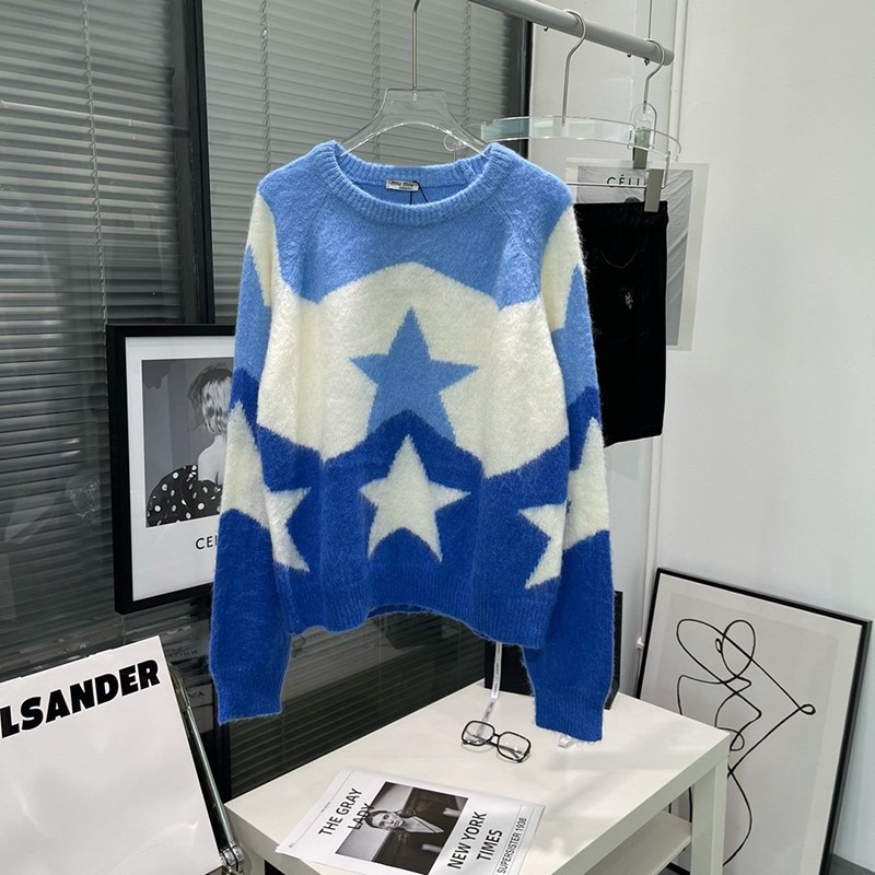 人気No1☆ミュウミュウ 偽物☆ オーバーサイズロゴモヘアセーター♪ mye06724N級品