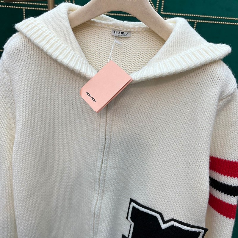 21-22AW☆MIU MIU セーター 偽物☆ オーバーサイズロゴモヘアセーター♪ myg16833代引きを販売