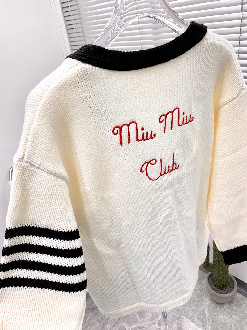 21AW新作☆MIU MIU セーター 偽物☆ オーバーサイズロゴモヘアセーター♪ myi23251高い品質