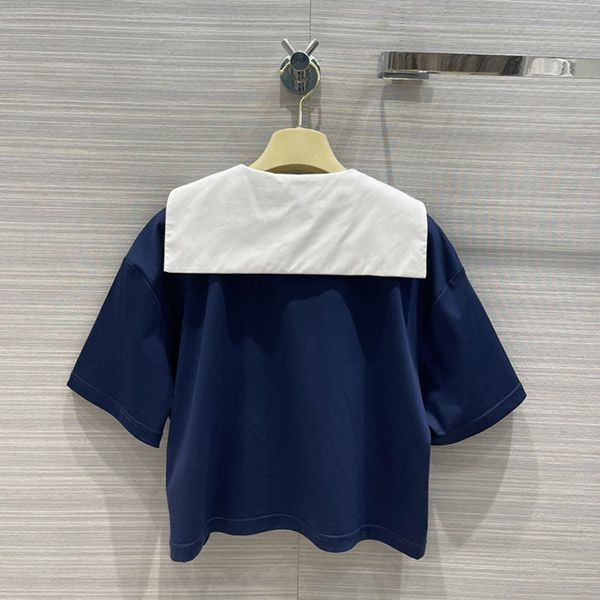 人気急上昇ミュウミュウ プリントコットンジャージー Tシャツ コピー myn64277N級品