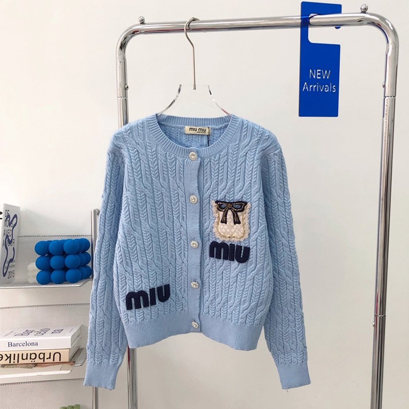 大人気!!新色ミュウミュウ コート コピー ジャガード セーターコート 4色 myt71259