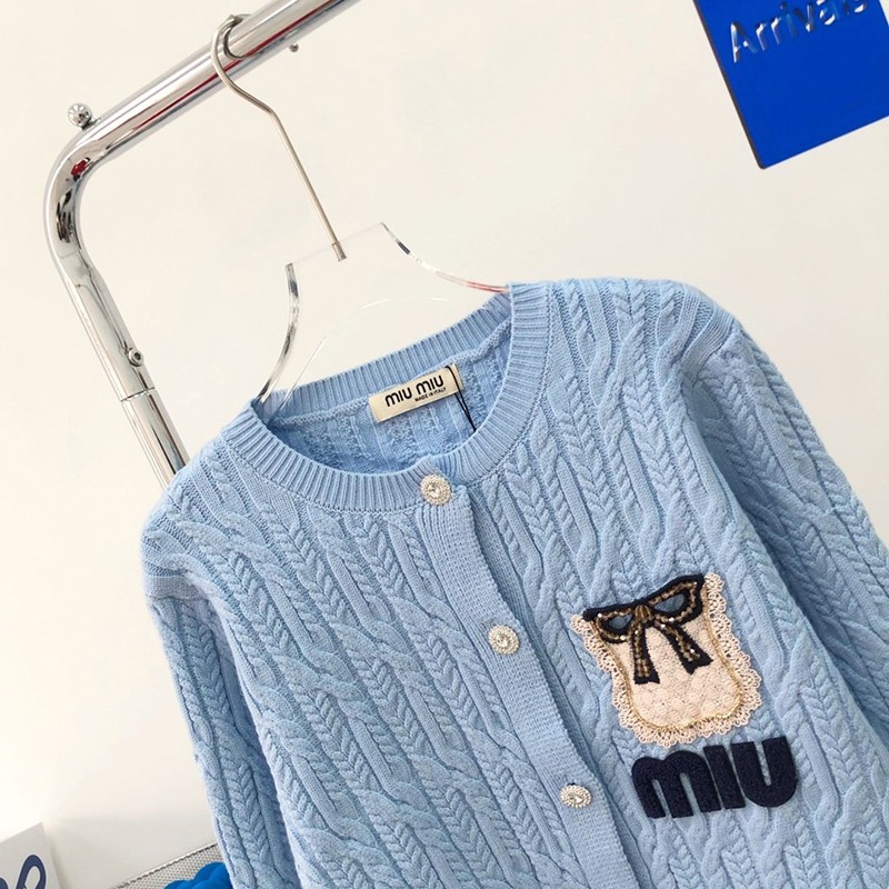 大人気!!新色ミュウミュウ コート コピー ジャガード セーターコート 4色 myt71259