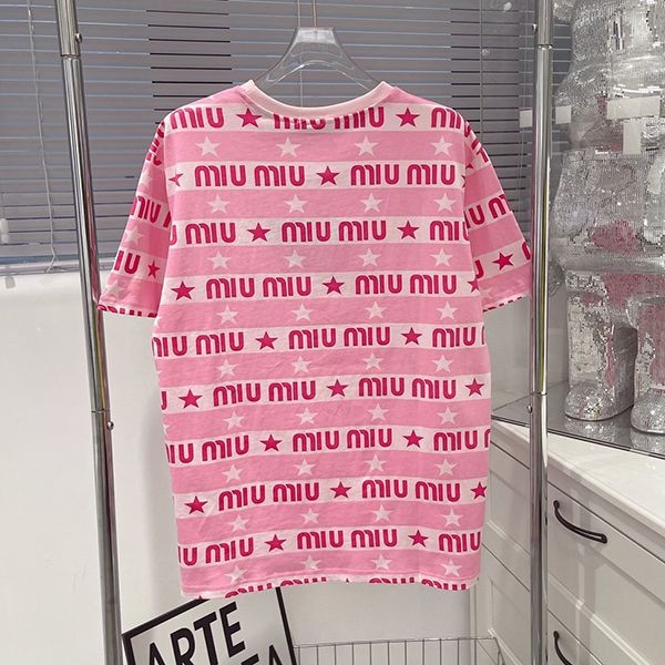 日本未入荷ミュウミュウ コピー プリント付き ジャージーTシャツ ロゴ入り myx78182人気