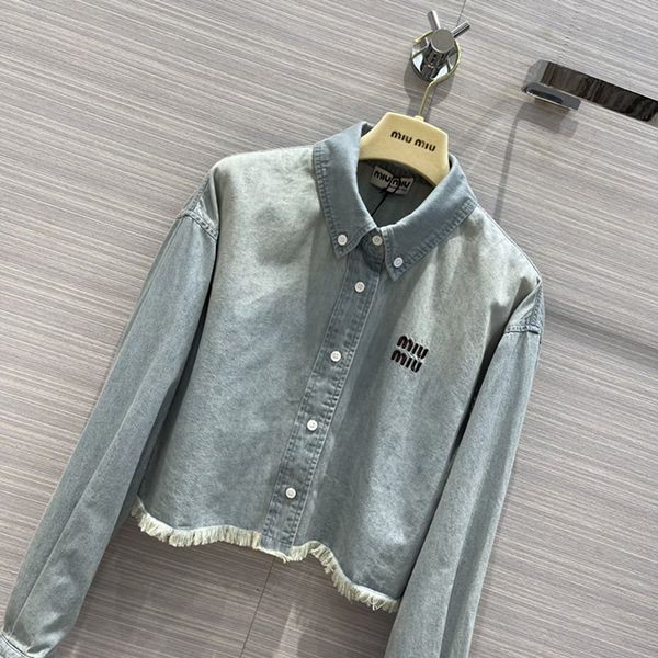 目を惹くカラー【ミュウミュウ コピー】ロゴ ブルー デニムジャケット Gジャン myy36055通販