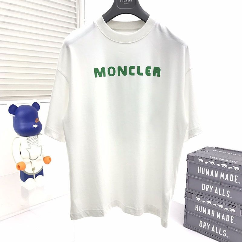 完売必至 モンクレール Tシャツ パロディ 半袖 クルーネック ロゴ 2色 8C00013829FB通販