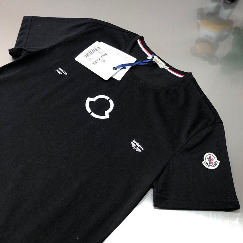 セール新作モンクレール ロゴ コットン Tシャツ スーパーコピー ブラック mob77156通販