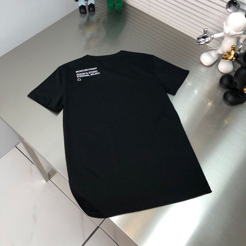 セール新作モンクレール ロゴ コットン Tシャツ スーパーコピー ブラック mob77156高い品質