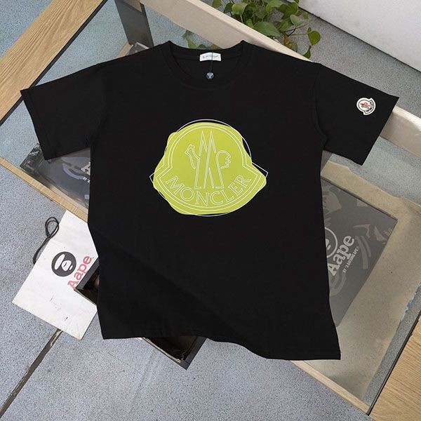 モンクレール クルーネック プリント刺しゅうロゴTシャツ mof94599激安送料無料