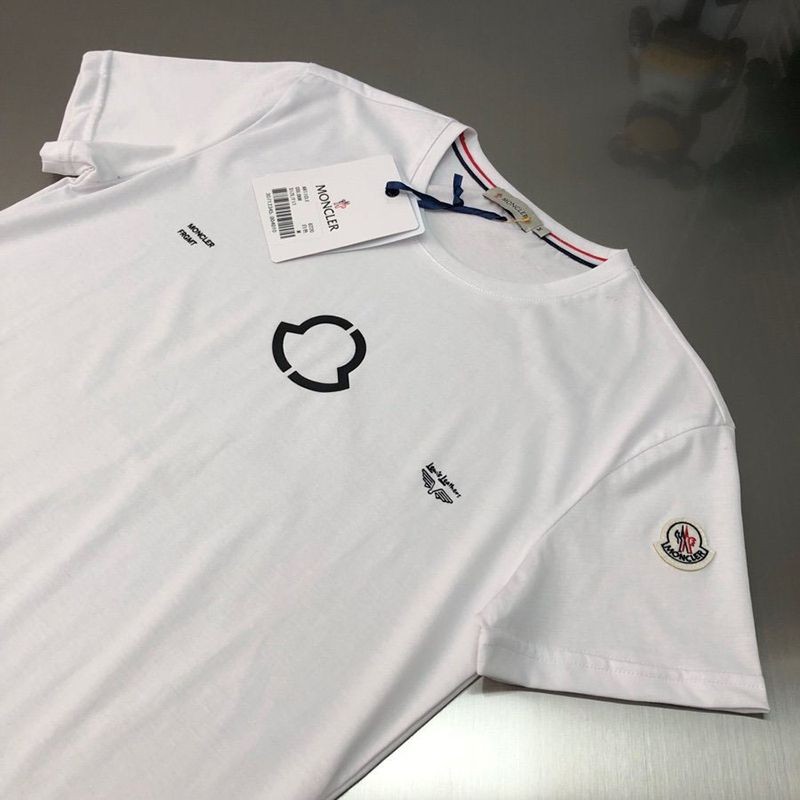 21-22AWモンクレール ロゴ コットン Tシャツ スーパーコピー ホワイト moh23710通販