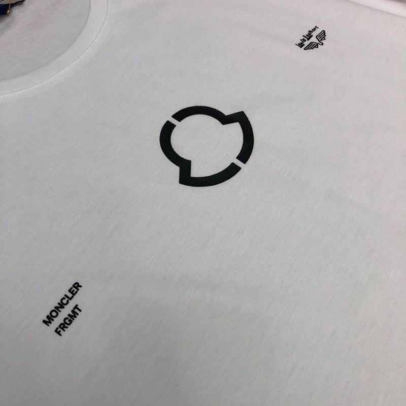 21-22AWモンクレール ロゴ コットン Tシャツ スーパーコピー ホワイト moh23710激安送料無料