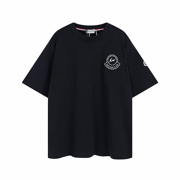 追跡付 モンクレール 偽物 コットンロゴプリント Tシャツ moj86981