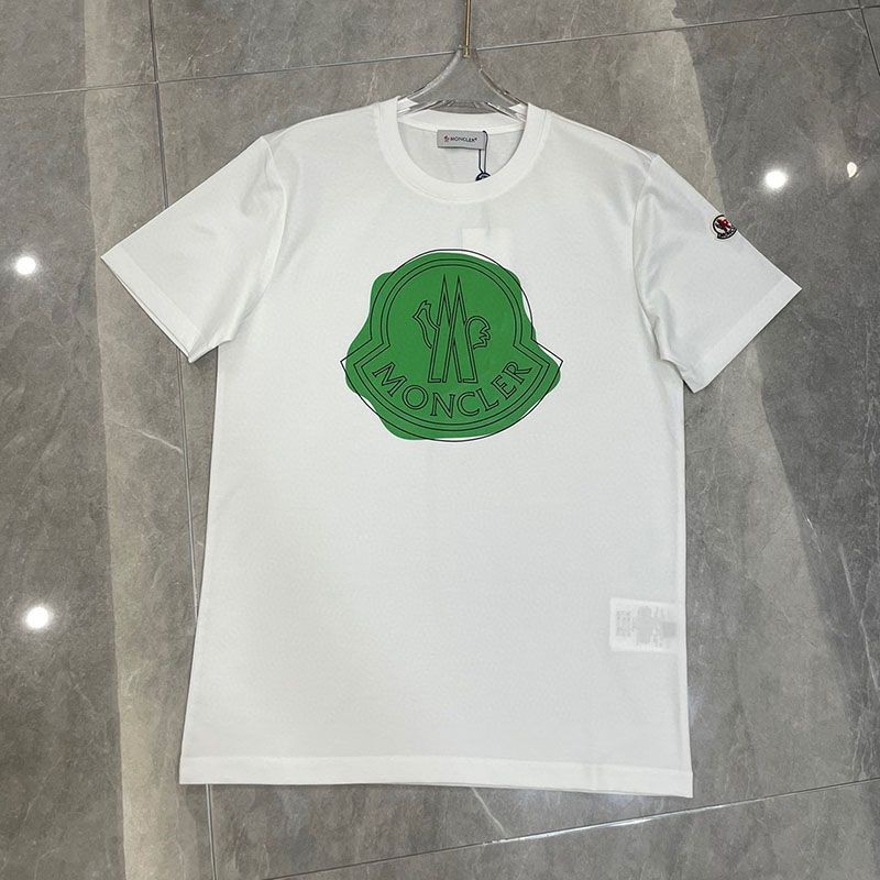 可愛い モンクレール Tシャツ 偽物 半袖 クルーネック ロゴ 2色 moo22876通販