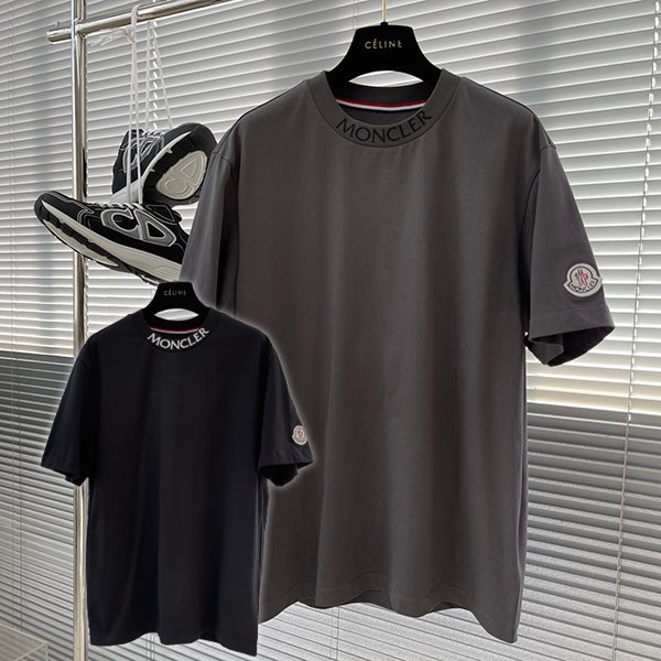 おすすめモンクレール ロゴプリント クルーネックTシャツ パロディ 2色 moo89695N級品