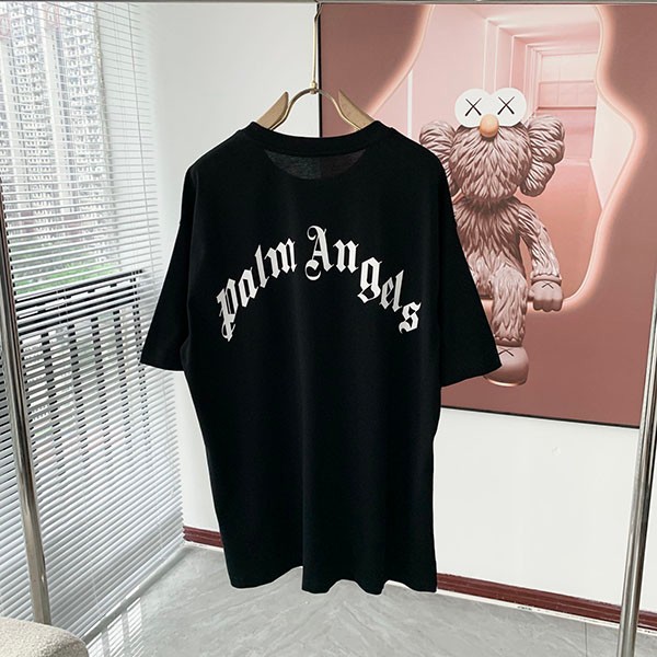 送料無料 モンクレール Palm angels 偽物 ロゴプリント ロゴパッチ Tシャツ mop32480高い品質