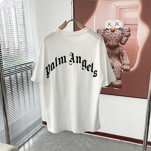 送料無料 モンクレール Palm angels 偽物 ロゴプリント ロゴパッチ Tシャツ mop32480