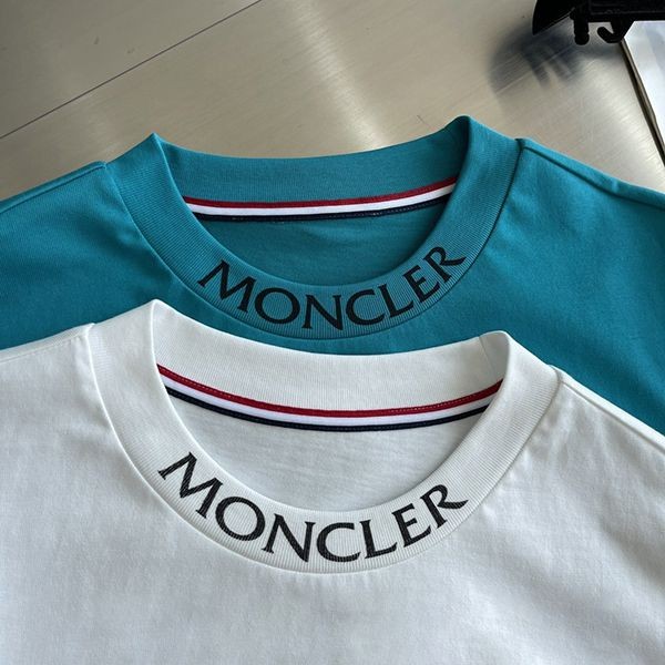 プレゼント最適モンクレール ロゴプリント クルーネックTシャツ パロディ 2色 moq04516激安送料無料