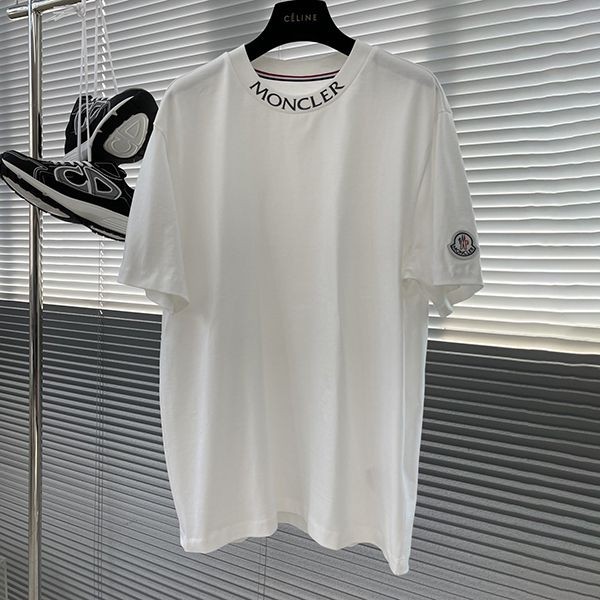 プレゼント最適モンクレール ロゴプリント クルーネックTシャツ パロディ 2色 moq04516人気