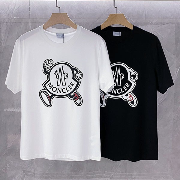 23SS☆モンクレール 偽物 ロゴ コットン クルーネック Tシャツ 2色
