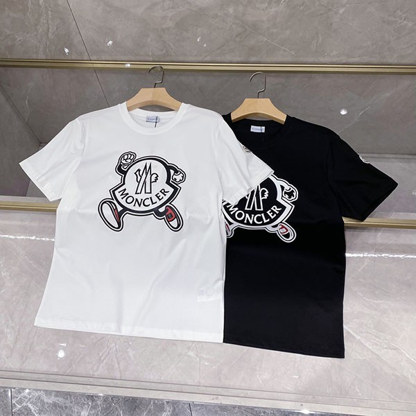 23SS☆モンクレール 偽物 ロゴ コットン クルーネック Tシャツ 2色激安送料無料