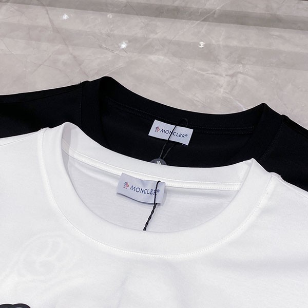 23SS☆モンクレール 偽物 ロゴ コットン クルーネック Tシャツ 2色最高級