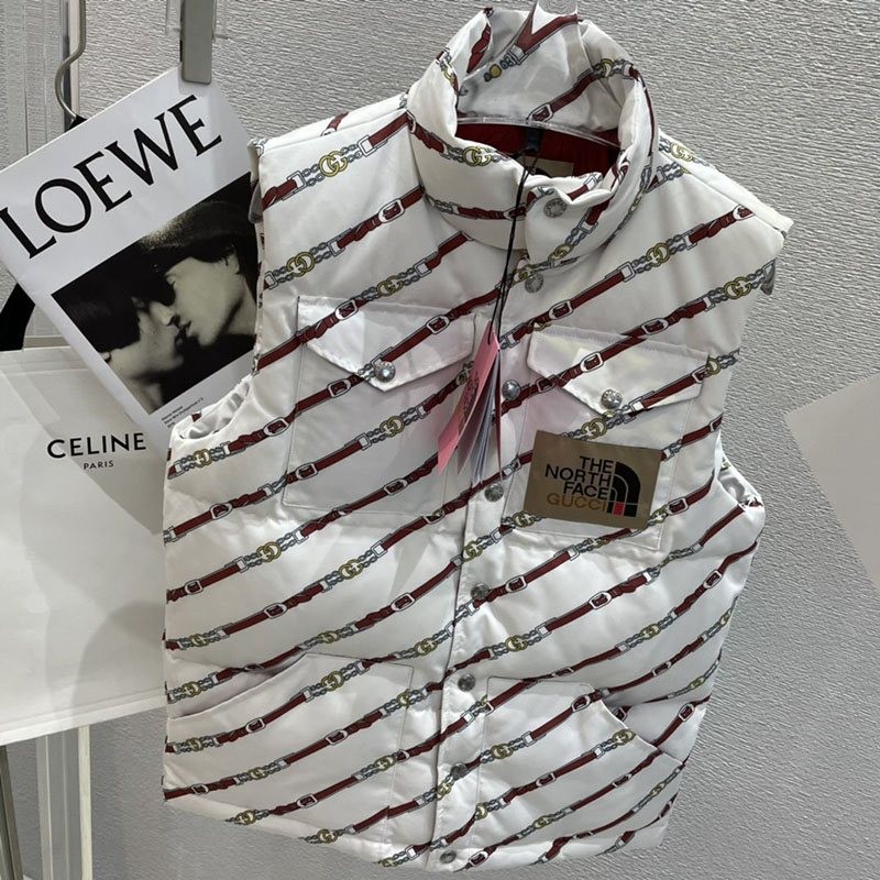 日本未入荷 グッチ×ノースフェイス モノグラム ダウン ベストコピー Nob43141