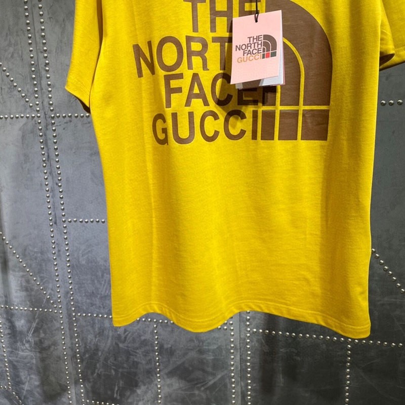 人気No1 グッチ Tシャツ トップス ノースフェイス コピーオーバーサイズ 黄 新作 グッチ Noh21570人気