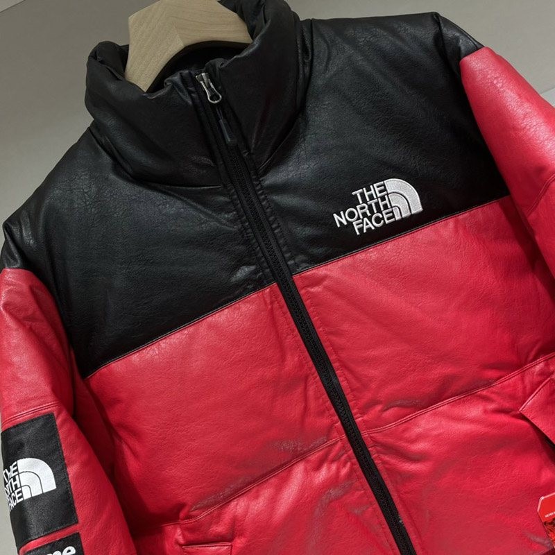 稀少 シュプリーム xノースフェイス コピー レザーヌプシダウンジャケット Noj67375代引きを販売