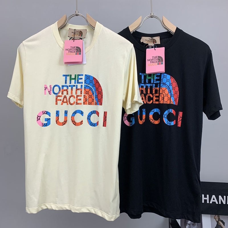 関税負担なしグッチ×ノースフェイス 偽物 コラボ★スペシャルロゴTシャツ Nop62440