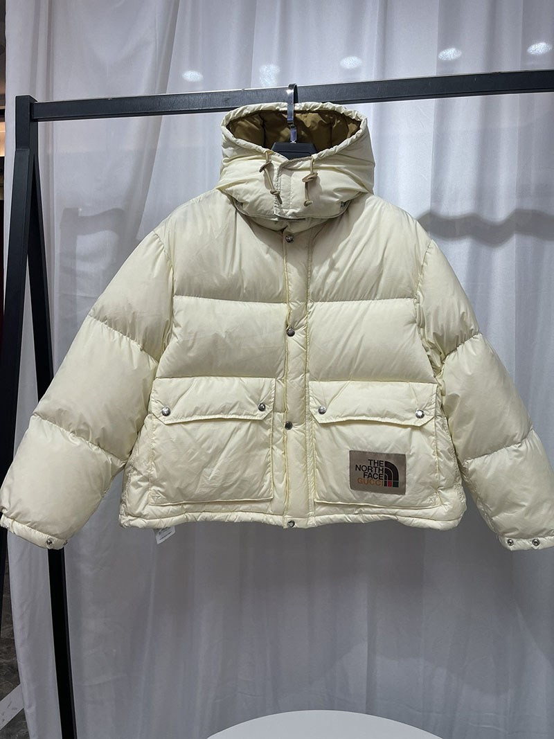 送料込 グッチ ノースフェイス 偽物 ナイロンダウン Nox42122