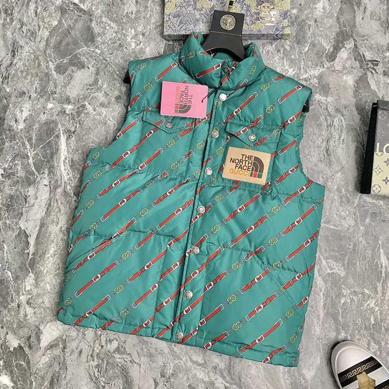 希少色 グッチ×ノースフェイス モノグラム ダウン ベストコピー Noy87428