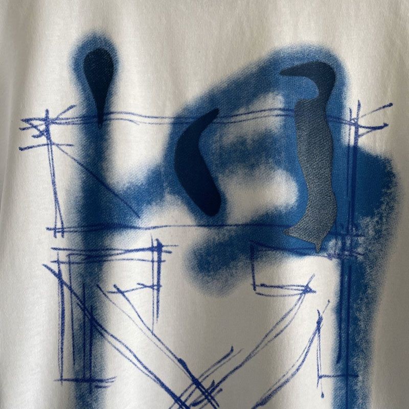 一目惚れ♪オフホワイト 偽物 マーカーアローコットンTシャツ ofe58168高い品質