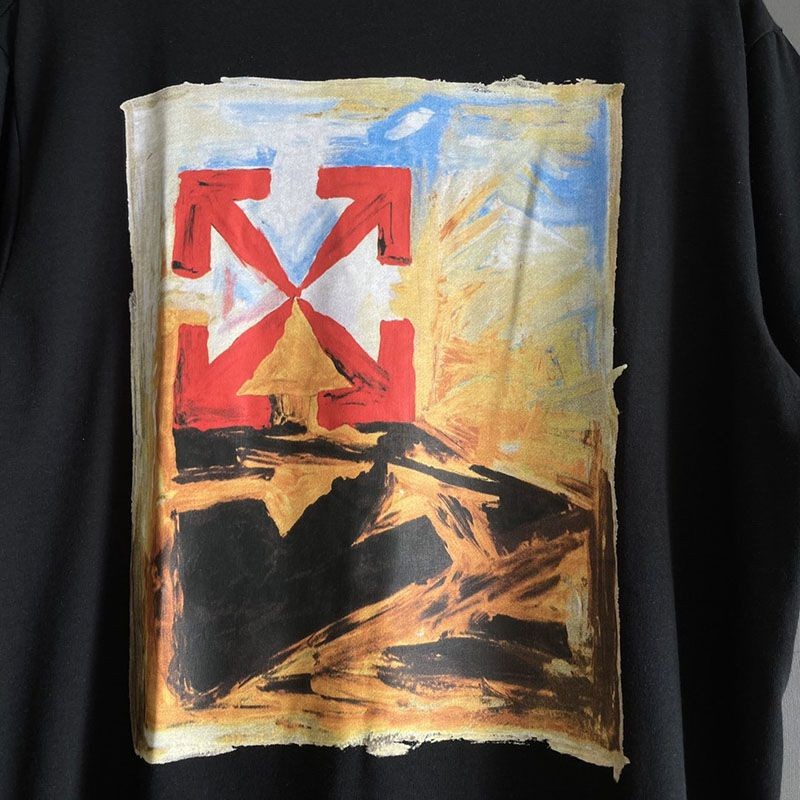世界中で大人気♪オフホワイト グラフィティ アローロゴTシャツ 偽物 ofu86647激安送料無料