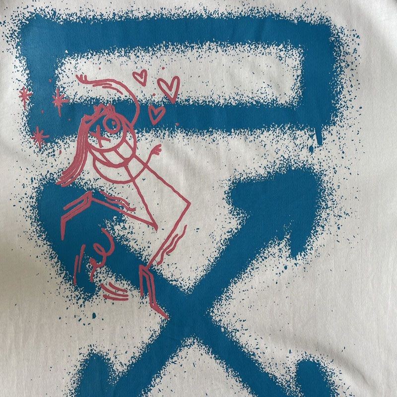 21AW新作オフホワイト グラフィティ アローロゴTシャツ 偽物 ofw33659激安送料無料