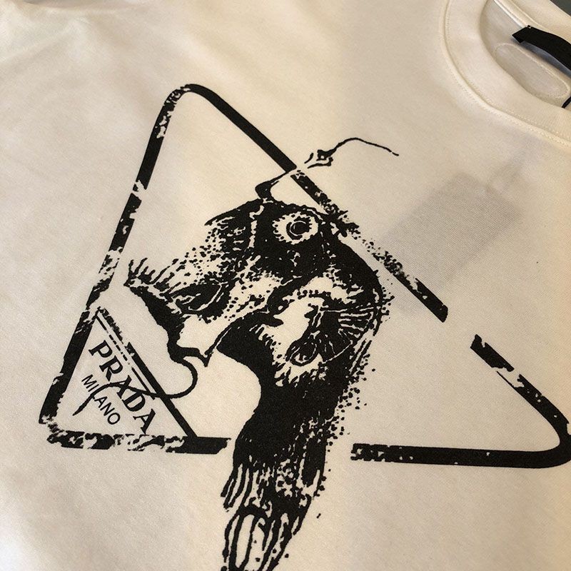 春夏新作プラダ ロゴ コットンTシャツ スーパーコピー pub25537人気