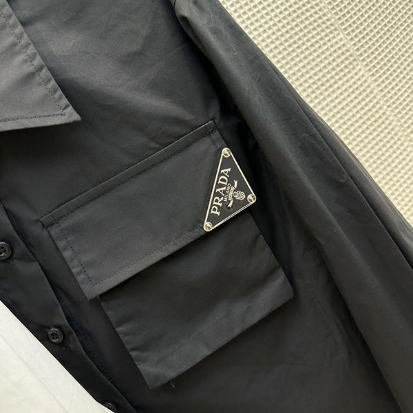 お洒落 プラダ Re-Nylon ギャバジン シャツ コピー フード付き puf25389高い品質