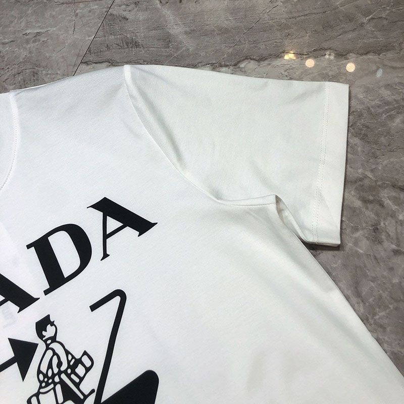【日本未発売】プラダ ロゴ コットンTシャツ スーパーコピー 2色 puf90825最高級