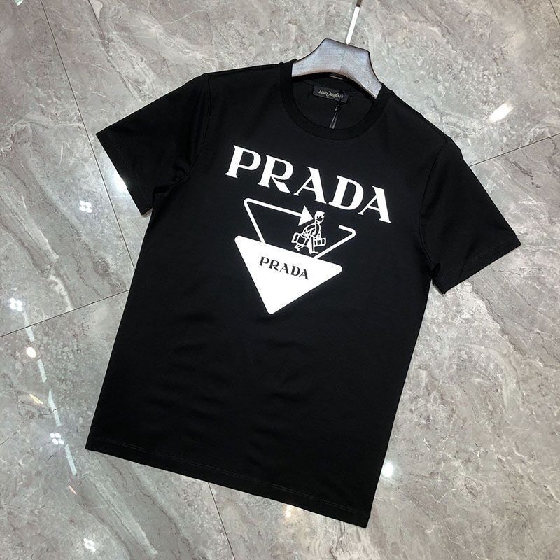 【日本未発売】プラダ ロゴ コットンTシャツ スーパーコピー 2色 puf90825代引きを販売