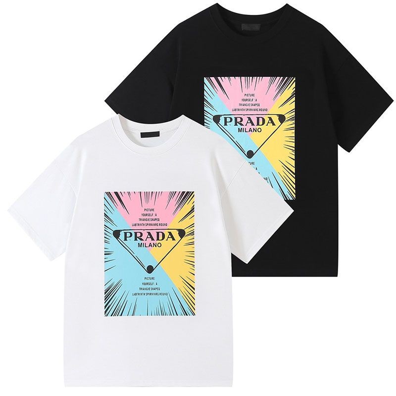 送料込プラダ ミラノロゴ コットンTシャツ 偽物 puk55503人気